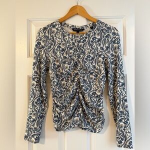 Veronica Beard NWOT Palma Floral Paisley Ruched Long Sleeve Top